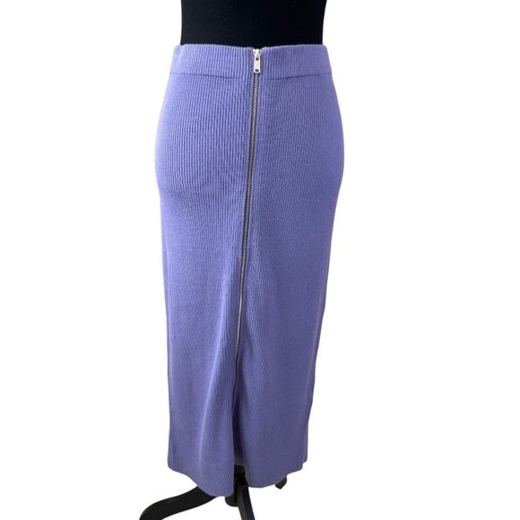 NEW OPEN EDIT NORDSTROM Rib Zip Front Sweater Knit Midi Skirt Size XL - Picture 4 of 8